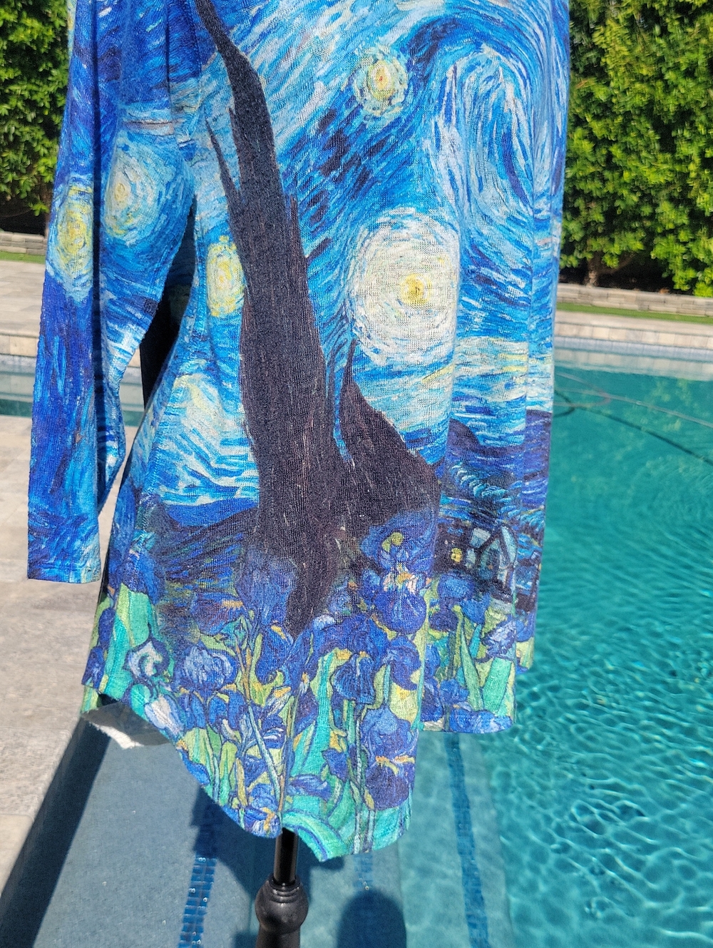 Starry Night Blue V-Neck Art Print Celestial Tunic M - Picture 11 of 16